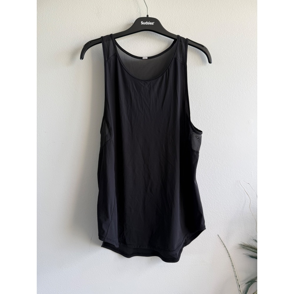 Lululemon Womens Black Mesh Panel Racerback Activewear‎ Tank Top 1871
